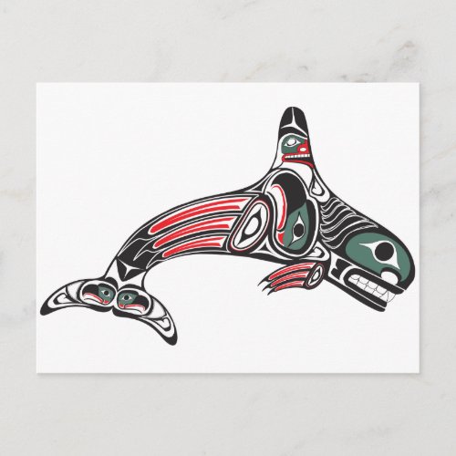 Tlingit Killer Whale  Eagle Postcard