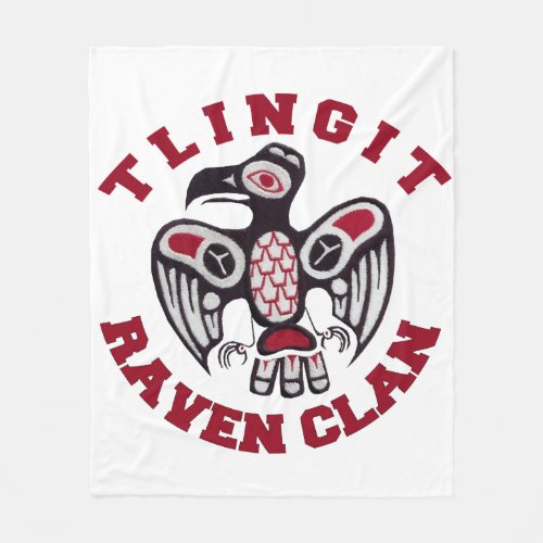 Tlingit Raven Clan 50x60 Fleece Blanket