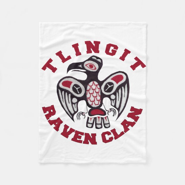 Tlingit Raven Clan Fleece Blanket (Front)