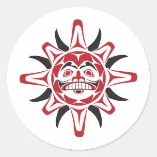 Tlingit Sun Classic Round Sticker