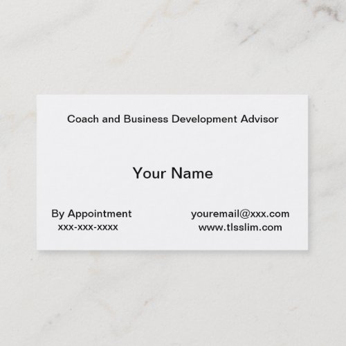 TLS Coach and Distributor business card