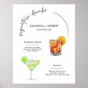 Tltgant Signature Drink Menu  Wedding Poster