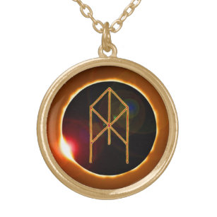 TME Solar Bindrune Gold Plated Necklace