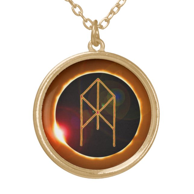 TME Solar Bindrune Gold Plated Necklace (Front)