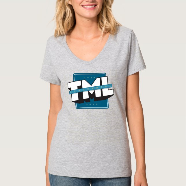 TML Centennial Womens V Neck T-Shirt (Front)