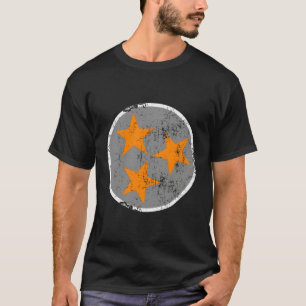 Tn Flag Distressed Gray Orange Tennessee State Fla T-Shirt
