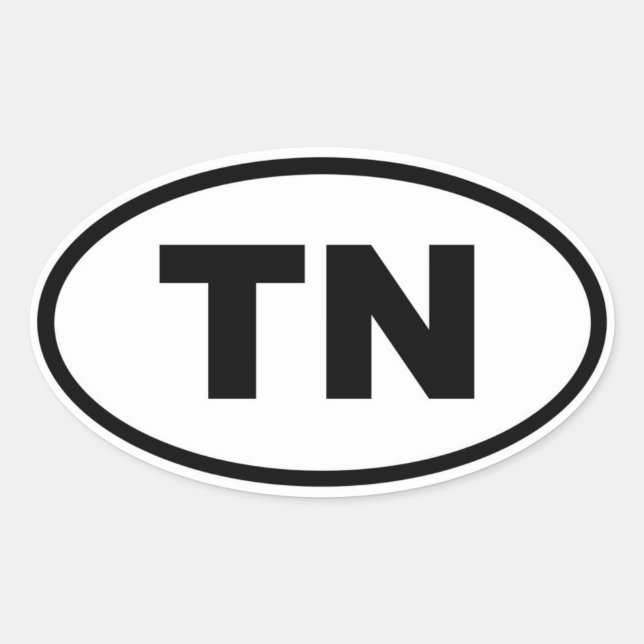 TN Tennessee Oval Sticker (Front)
