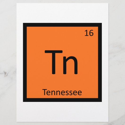 Tn - Tennessee State Chemistry Periodic Table (Front)
