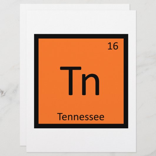 Tn - Tennessee State Chemistry Periodic Table (Front/Back)