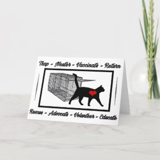 TNR Cat Rescue Trap Neuter Return Adopt Volunteer  Thank You Card