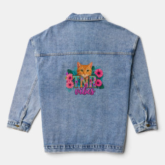 TNR Vibes Trap Neuter Return Cat  Denim Jacket