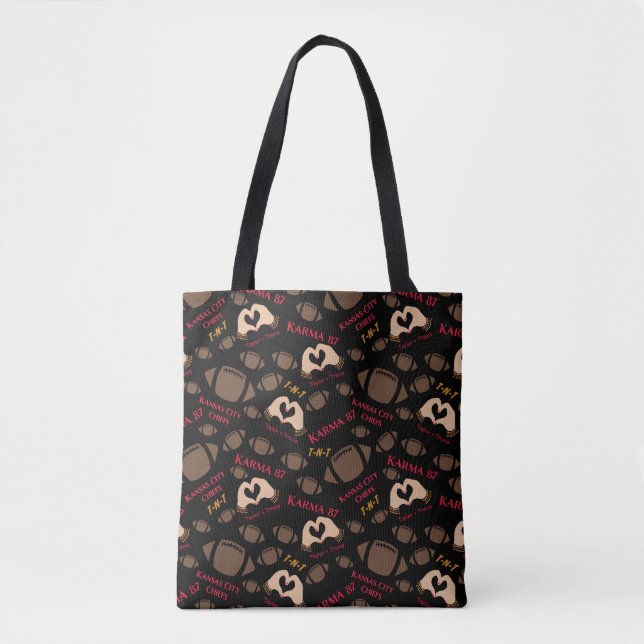 TNT-Chiefs-All Over Print Tote Black Red Bag (Front)