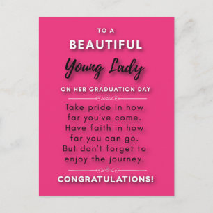 To A Beautiful Young Lady On Her Graduation Day 2  Postcard