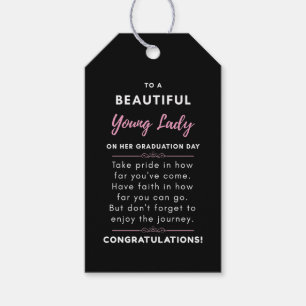 To A Beautiful Young Lady On Her Graduation Day Gift Tags