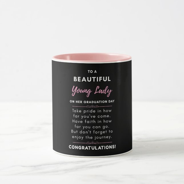 To A Beautiful Young Lady On Her Graduation Day Mug (Center)