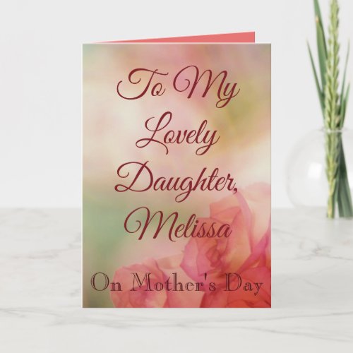 To a daughter on Mothers day Card