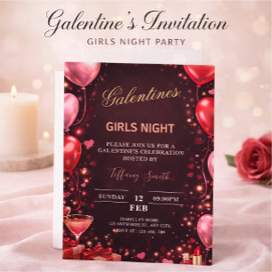 to a girl's night out on Valentine's Day Invitation