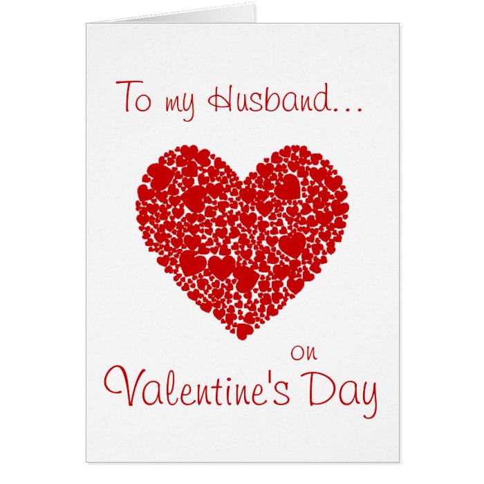 To a Husband on Valentine's Day Red Heart Romantic Cards