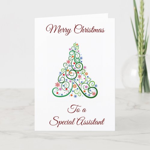 TO A SPECIAL ASSISTANT AT CHRISTMAS HOLIDAY CARD