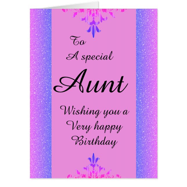 To a special aunt big birthday card (Front)