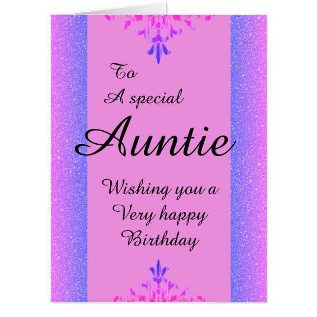 To a special auntie big birthday card (Front)