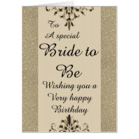To a special bride to be big birthday card