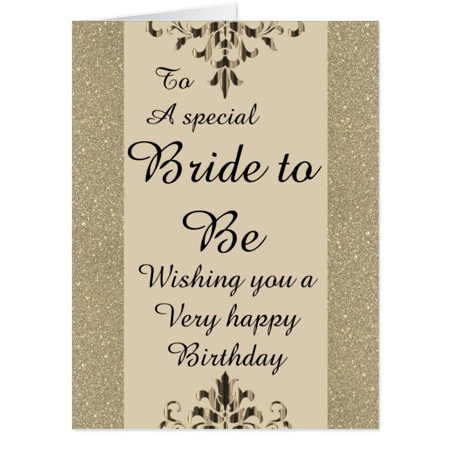 To a special bride to be big birthday card (Front)