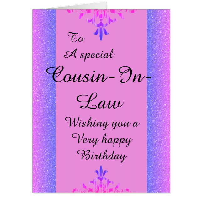 To a special cousin-in-law big birthday card (Front)