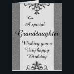 To a special granddaughter big birthday card<br><div class="desc">A glamorous,  pretty,  stylish and very special birthday card for her</div>
