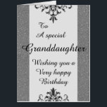 To a special granddaughter big birthday card<br><div class="desc">A glamorous,  pretty,  stylish and very special birthday card for her</div>