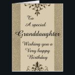 To a special granddaughter big birthday card<br><div class="desc">A glamorous,  pretty,  stylish and very special birthday card for her</div>