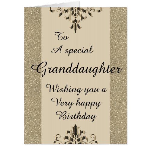 To a special granddaughter big birthday card