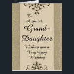 To a special granddaughter big birthday card<br><div class="desc">A glamorous,  pretty,  stylish and very special birthday card for her</div>