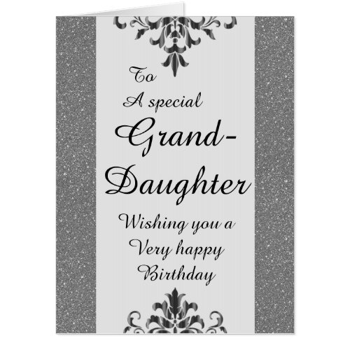 To a special granddaughter big birthday card