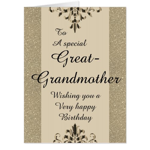 To a special great grandmother big birthday card
