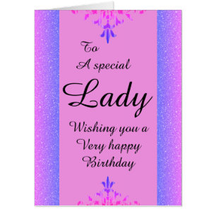 To a special lady big birthday card
