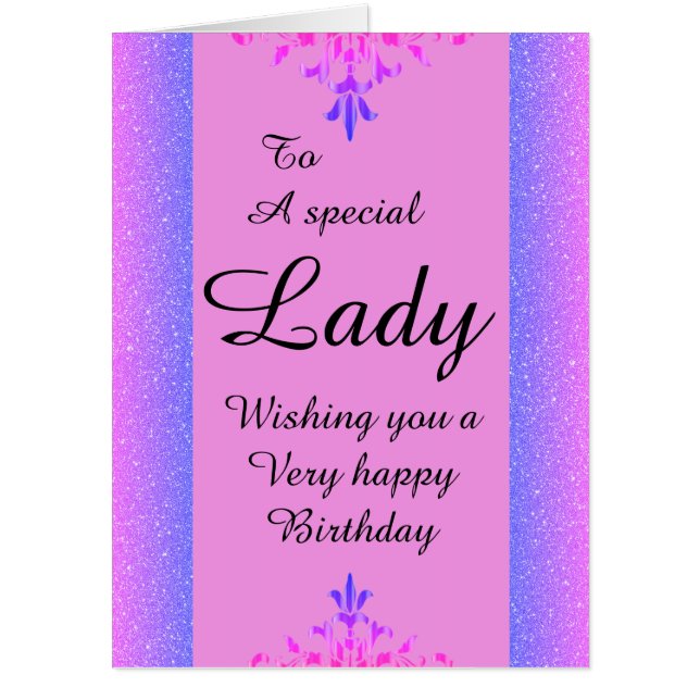 To a special lady big birthday card (Front)