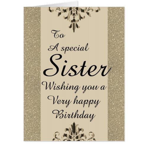 To a special sister big birthday card