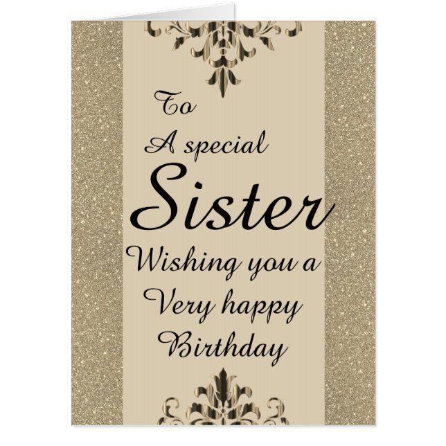 To a special sister big birthday card (Front)
