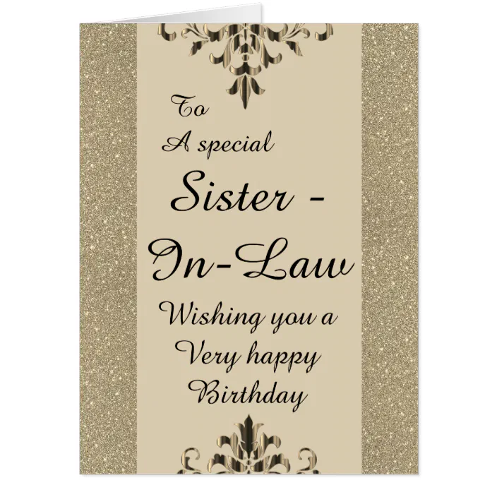 To A Special Sister In Law Big Birthday Card Zazzle Com