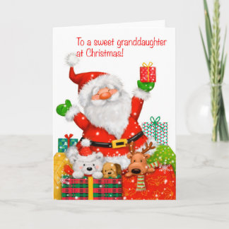 To a Sweet Granddaughter at Christmas Card