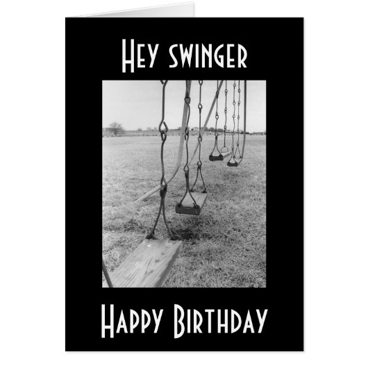 "TO A SWINGER - HAPPY BIRTHDAY" *LET'S SWING* CARDS (Front)