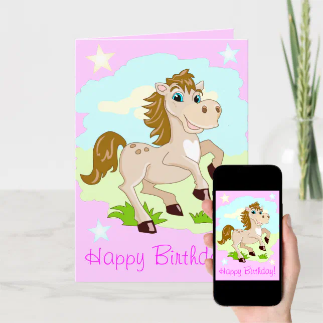 To a Very Special Girl Happy Horse Stars Card Zazzle