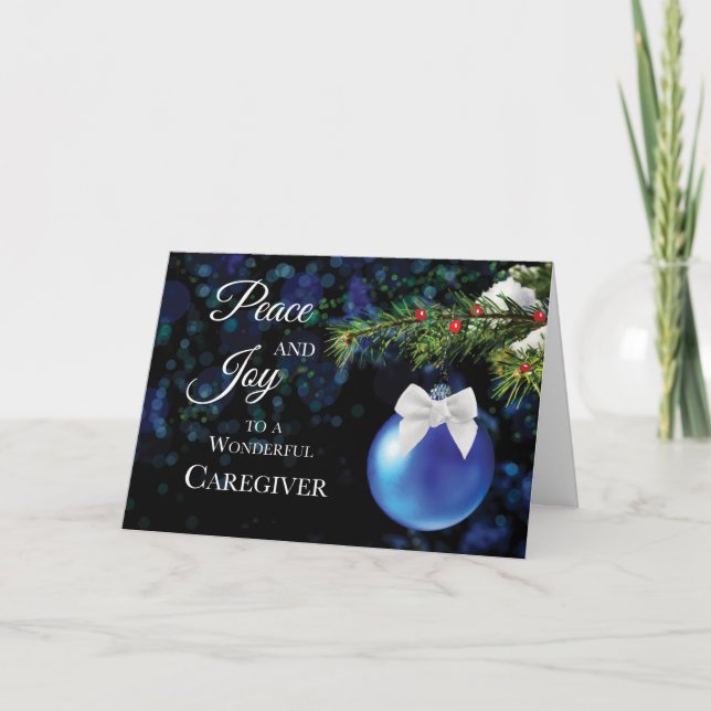 To a Wonderful Caregiver Holiday Greetings  Card (Front)