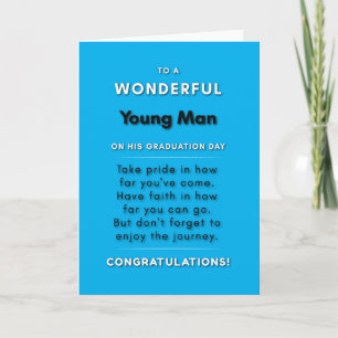To A Wonderful Young Man On His Graduation Day 2 Card