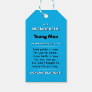 To A Wonderful Young Man On His Graduation Day 2 Gift Tags
