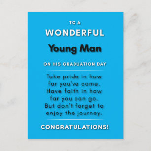 To A Wonderful Young Man On His Graduation Day 2  Postcard