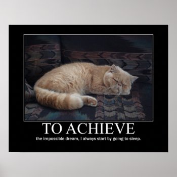 To  Achieve The Impossible Dream Cat Artwork Poster by artisticcats at Zazzle