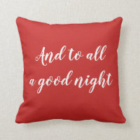 To All a Good Night Christmas Throw Pillow