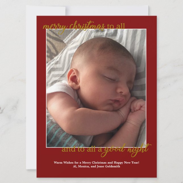To All a Good Night Holiday Card, Vertical Card (Front)